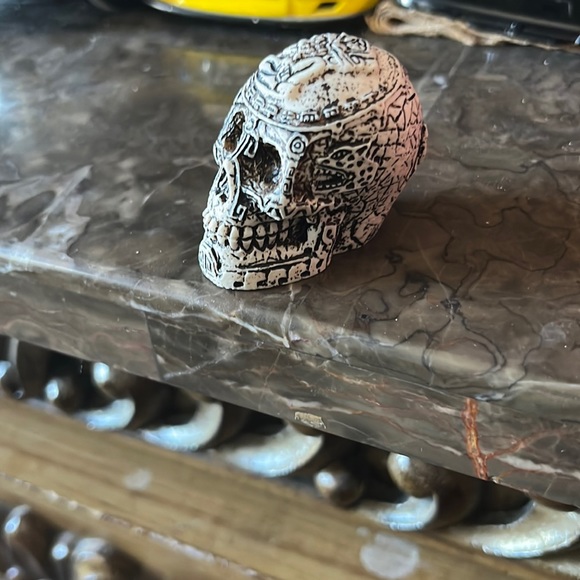 Artisan Aztec Skull Ceramic , Made and From Mexico - Picture 3 of 4